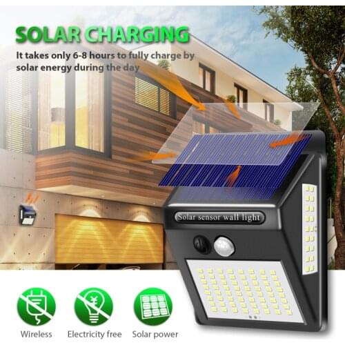 150 LEDs Solar Light Solar Powered PIR Motion Sensor Wireless Solar Lamp Waterproof Outdoor Garden Yard Wall Lamp LED Light