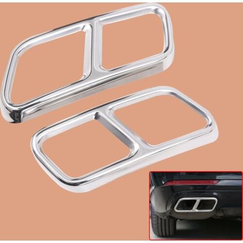 2pcs Silver Stainless Steel Exhaust Muffler Tail Pipe Cover Trim Fit For Mercedes Benz S R GL Class W222 W251 X166
