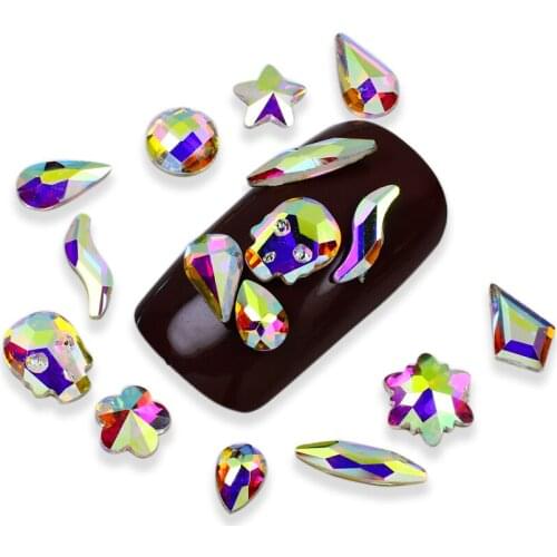 20pcs Crystals Nail art rhinestones Strass AB Glass Rhinestone For 3D Nails Art Decorations Supplies Nail stickers all for nails