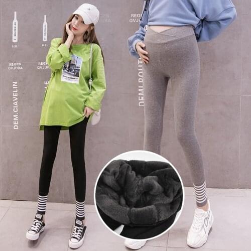 2020 Winter Maternity Leggings Winter Velvet Pants for Pregnant Women Warm Clothes Thickening Pregnancy Trousers Mother Clothing