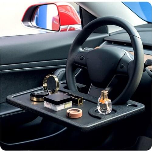 For Tesla Model 3 S X Y 2012-2021 Car Steering Wheel Eating Tray Auto Desk Laptop Tablet iPad Notebook Car Travel Eating Table