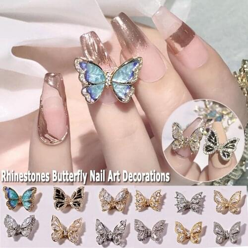 Shiny Charm Zircon 3D Nail Rhinestones Crystal Butterfly Nail Art Decorations Rhinestones Jewelry DIY Manicure Accessories