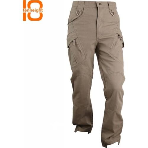 TENNEIGHT IX9 City Tactical Cargo Pants Mens SWAT Army Military Pants Cotton Stretch Multi Pockets training pants Trousers