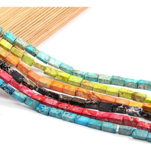 Natural Stone Beads For Jewelry Making Rectangle Semi-precious Stone Loose Beads DIY Necklace Bracelet Handiwork Accessory