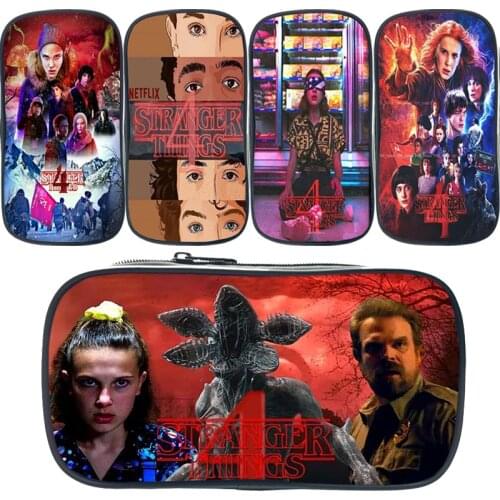 Stranger Things Season 4 Pen Bag Large Capacity Pencil Case Girls Makeup Bags Pencil Holder Supplies Pencil Pouch Children Gifts