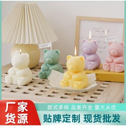 Creative handmade scene layout sitting and standing big fat bear candle home decoration net red decoration big fat bear scented