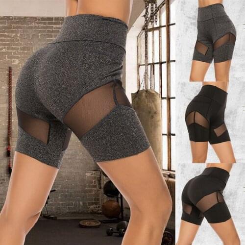 Summer High Waist Shorts Fashion Sports Fitness Solid Color Stitching Shorts Ladies Casual Skinny Shorts Womens Clothing