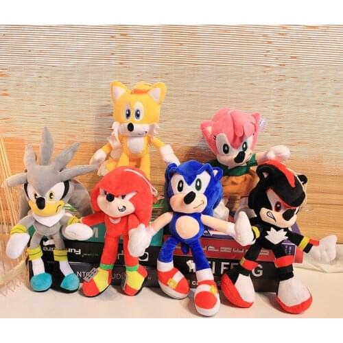 Cute Hedgehog Anime Character Statue Plush Stuffed Toy Kids Children Birthday Holiday Gifts Soothing Baby Doll Pendant