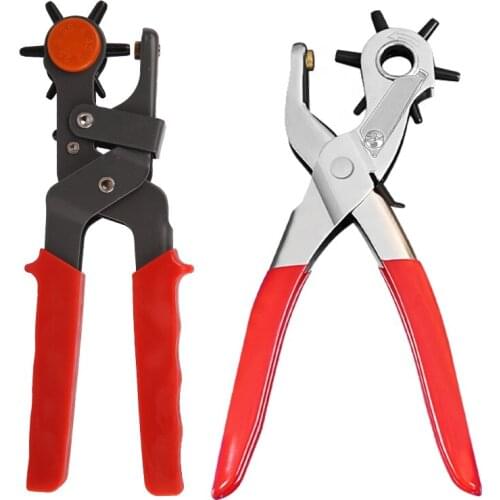 MIUSIE Leather Belt Hole Punch Eyelet Hole Puncher Plier Revolve DIY Watchband Strap Household leathercraft Punching Tool