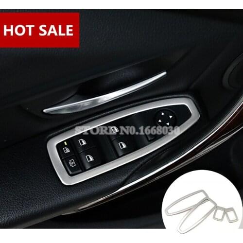 Stainless Interior Door Armrest Window Switch Trim Cover 4pcs For BMW 1 Series F20 F21 2012-2018 Car Accessories Car Trim