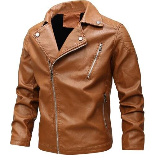 2019 New Winter Mens Locomotive Leather Jacket Faux Fur Coat Men Thick Warm Outerwear PU Jackets Male Plus Size M-4XL