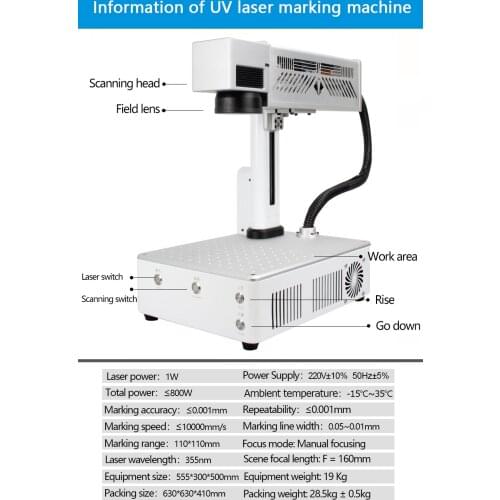 2021 News 1W UV Laser Marking Machine for DIY Marking Iphone LOGO samsung glass LOGO Plastic paper box Wooden material