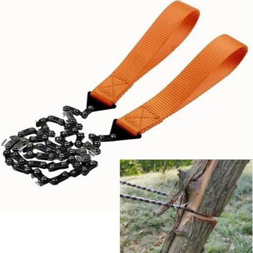 Portable Survival 11Tooth Chain Saw Chainsaws Emergency Camping Hiking Hand Wood Cutting Tool Pouch Outdoor Pocket Chain Saw