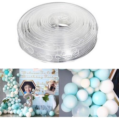 5m Transparent Balloon Chain Arch Connect Strip Holder Plastic Tape for Decorating Birthday Party Wedding 2021