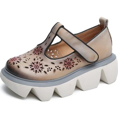 2021 New High Quality Cowhide Hole Sandals Women Trend Sandals Comfort Light Summer Non-slip Heighten Sandals Women Sandal Shoes