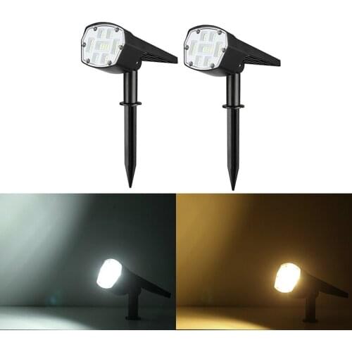 Solar Spot Lights Outdoor Lights Solar Landscape Spotlights Outdoor Solar Powered Wall Lights For Porch Yard 2 PCS