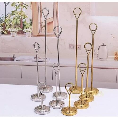 Wedding Decoration Gold Silver Stainless Steel Table Number Place Card Holder Menu Clip For Party Event Restaurant Home Decor