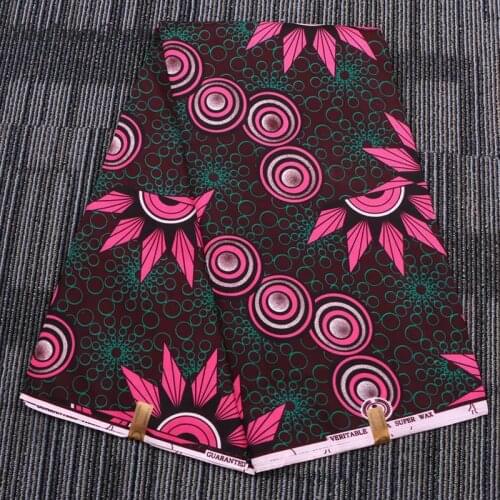 Chzimade 1Yard African Flower Printed Wax Fabric High Quality Polyester Batik Tissue Fabric Diy Women Dress Making
