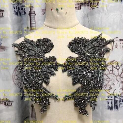 Stock 1piece/bag black collr chest decoration hot diamond beads fashion accessories for the wedding dress festival dress