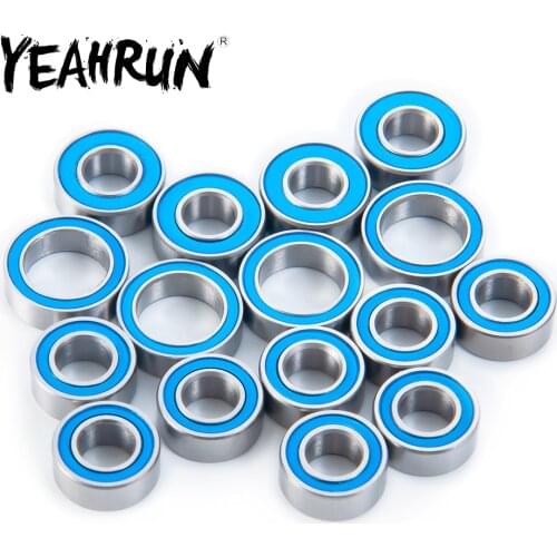 YEAHRUN 16Pcs Wheel Hub Sealed Bearing Kit for Tamiya TT-02 1/10 RC Crawler Car Upgrade Parts Accessories