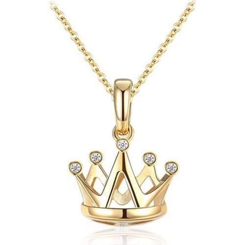 YSH New 100% 925 Sterling Silver Zircon Crown Pendant Clavicle Necklaces 2020 Woman DIY Jewelry Valentine Day Gift Free Shipping