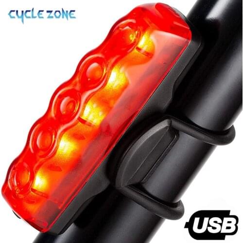 USB Rechargeable Bike Tail Light Super Bright LED Bicycle Rear Light with Powerful Red Back Light for Cycling Safety Flashlight
