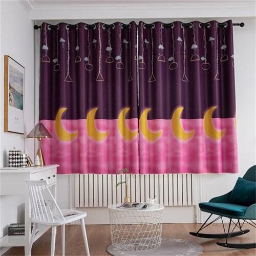 Blackout Curtains Drapes Latest Style Moon Pattern Curtains For Children Kids Room Curtains Home Decor Accessories