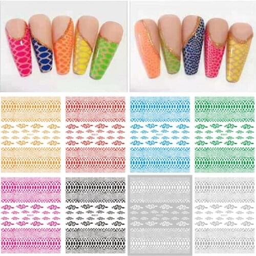 1 piece of snakeskin nail stickers color leopard nail stickers Nail Stickers Decoration Manicure Nail decals