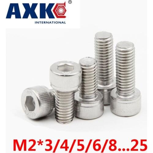 2019 Fastener Round Stainless Steel Rod Axk 304 A2 Stainless Allen Bolt Socket Cap Screw Hex Head Key M2*3/4/5/6/8...25 Din912