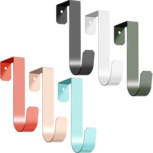 6 Pack over the Door Hooks, Metal Single Door Hanger for Hanging Coats Robes Hats Towels Sturdy Door Hooks Easy Install