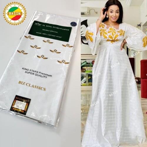 White 2021 Latest Style 160 CM XL Fragrance Bazin Riche Fabric With Good Smelling Basin Riche Broder For Women Daily Dress Laces