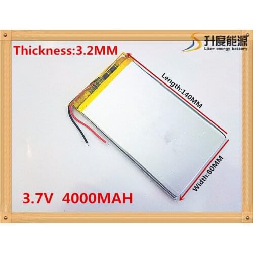 Bom qulity 3.7v 4000mah( real 4000mah) bateria li-ion para v88, v971 m9 tablet pc, 3.2*80*140mm
