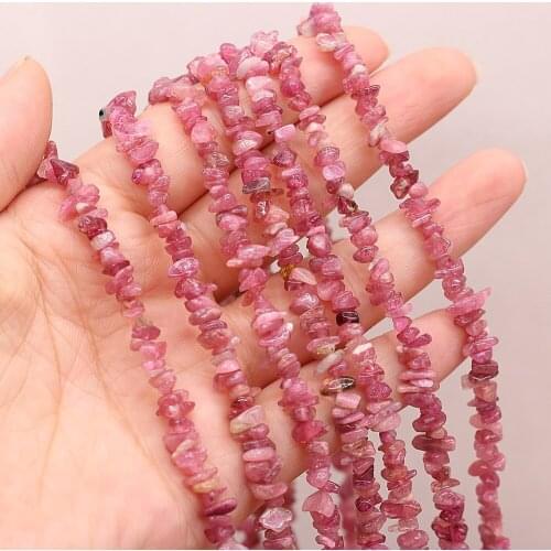 Natural stone Beads Irregular Shaped Pink tourmaline Crystal Gravel Beaded For Jewelry Making DIY Bracelet Necklace Accessories