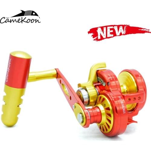 CAMEKOON slow jigging fishing reel overhead reel 32kg drag 9+2BBs Gear ratio 6.3:1 Metal saltwater boat trolling fishing wheel