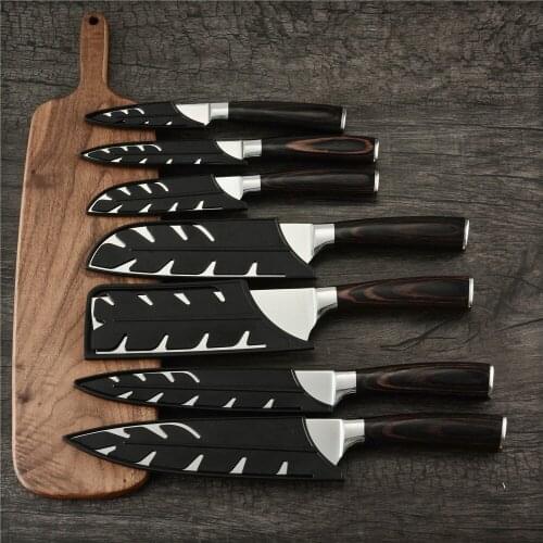 Black Plastic Thousand Feather Knife Cover 3.5\5\7\8 Inch Japanese Chef Knife Kitchen Knife Case Kitchen Accessories