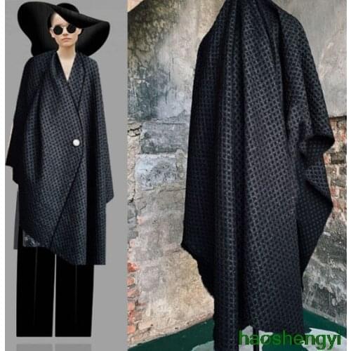 Black diamond-shaped three-dimensional jacquard texture fashion design fabric / half price