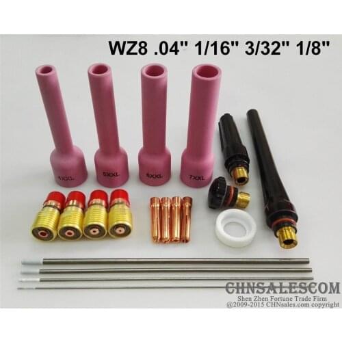 CHNsalescom 20 pcs TIG Welding Torch Stubby Gas Lens Kit WP-17/18/26 Series WZ8 76mm Nozzle