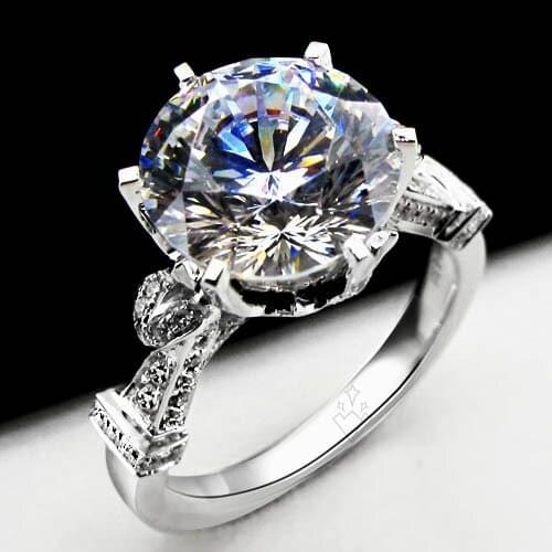 Fantastic 3 Carat Test Positive D Color VVS1 Moissantie Engagement Rings Luxury Solid 18K 750 White Gold Wedding Ring