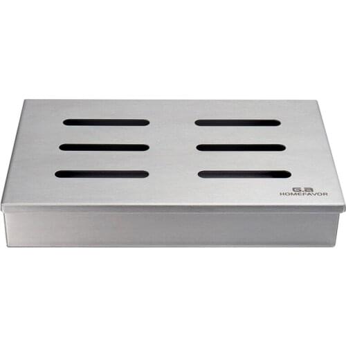 G.a HOMEFAVOR Brand Wood Chip Smoker Box For Grill Stainless Steel Hole Cold Smoke Generator Custom Box BBQ Tools