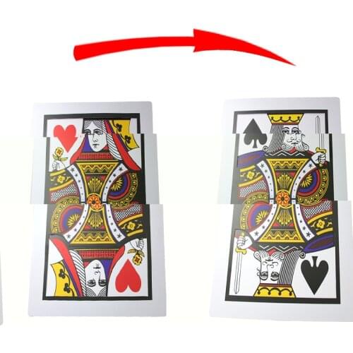 1 Pcs Find The Queen Jumbo Cards (42*28cm) Three Card Monte Red Back Magic Trick Stage Magic Classic Gimmick