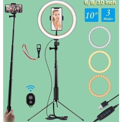Ring Light Tripod for Phone 10 Inch Ring Light Photography LED Light Ring Light with Selfie Stick Fill Light with Stand Tripod