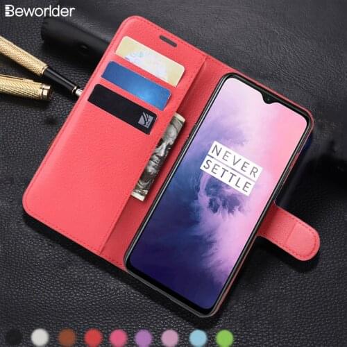 Leather Case For Oneplus 7 7T Pro PU Leather Flip Wallet Stander Card Slots Phone Cover For One Plus 5 5T 6 6T Case