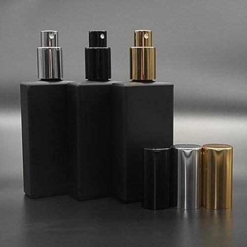 50ml Matte Black Empty Glass Spray Bottle with Fine Mist Sprayers for Essential oil F199