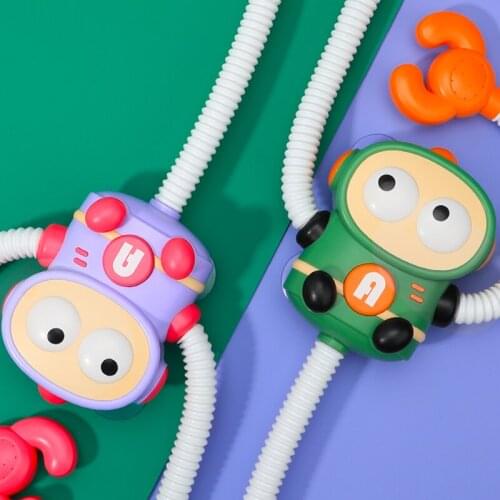 Cute Robot Shape Bath Toys For Kids Electric Elephant Swimming Bathroom Baby Toys Double-head Water Spray Bath Toys