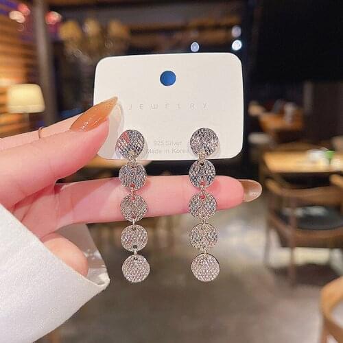 Minimalism trend round long pendant earrings for women 2021 fashion geometric Earrings long earrings luxurious Tassel Earrings