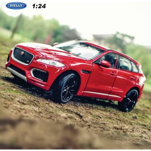 WELLY 1:24 JAGUAR F-Pace SUV red Car sports car simulation alloy car model crafts decoration collection toy tools gift