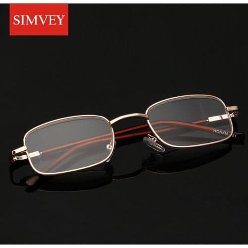 Simvey Ultralight Slim Reading Glasses Men Full Metal Vintage Womens Resin Anti-radiation Aspheric Presbyopic Eyeglasses 1.0-4.0