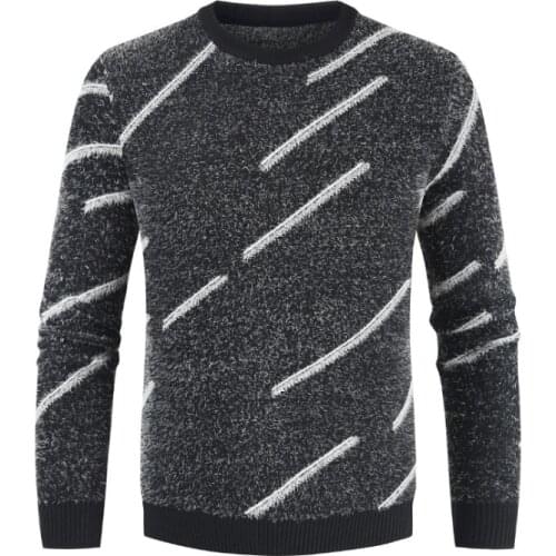 New Brand Fashion Mohair Sweater Men Casual round collar Pullover Autumn winter Slim Fit Long Sleeve Mens Knitted Sweaters
