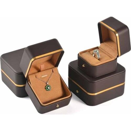 New 1pcs 9.5x9.5x6.5cm hot sale new Champagne gold/coffee/white color Bracelet /long chain box wedding/party packaging box