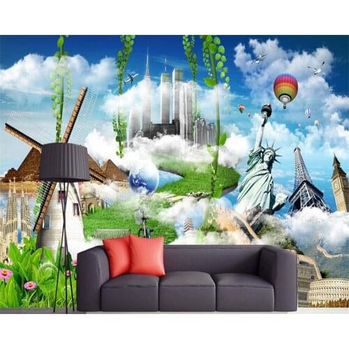 Beibehang papel de parede Advanced Wallpaper Fashion Individuality Aerospace World Children 's House Wall Decorative Paintings